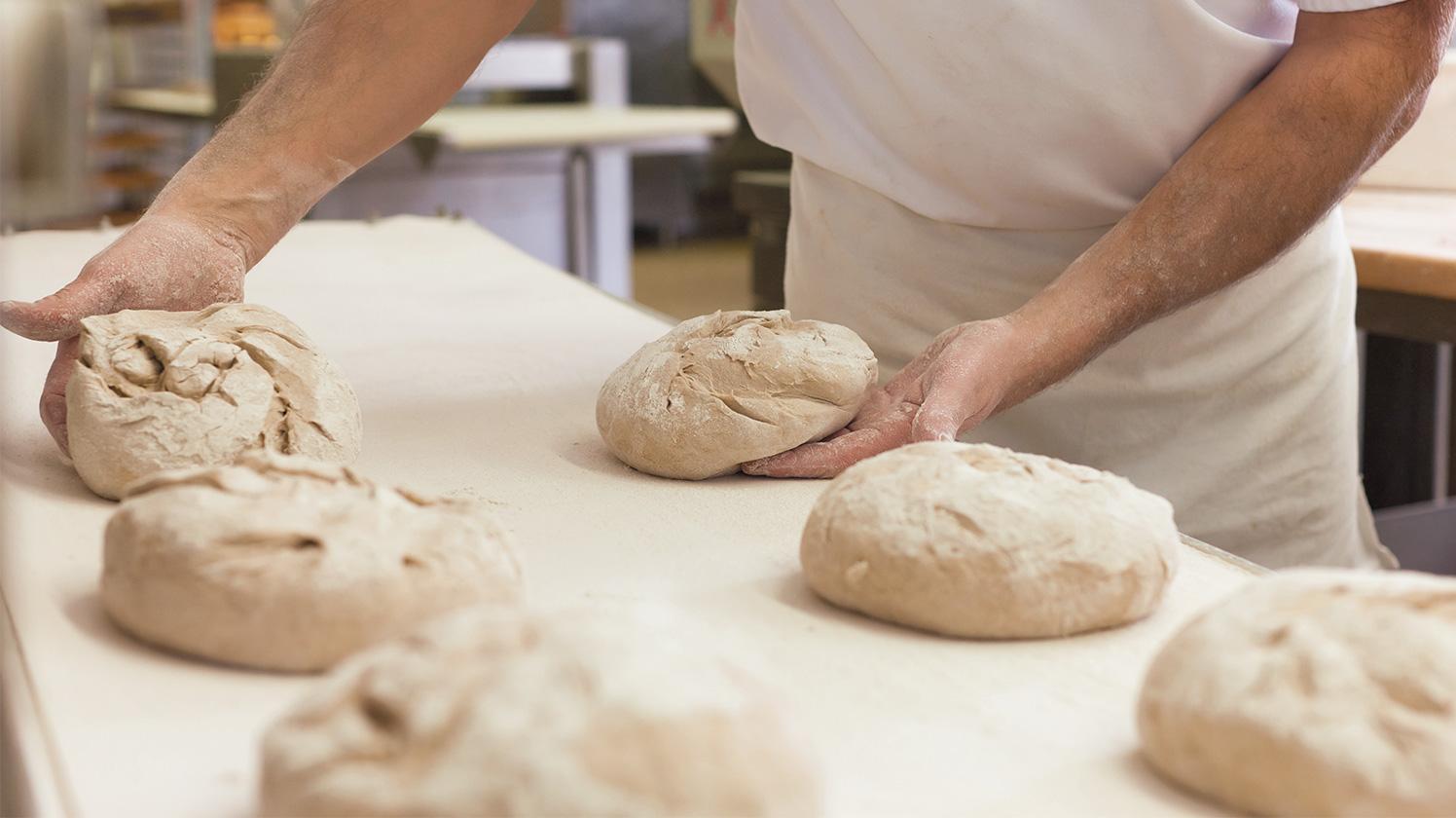 BRITA water coffee shop and bakery making bread