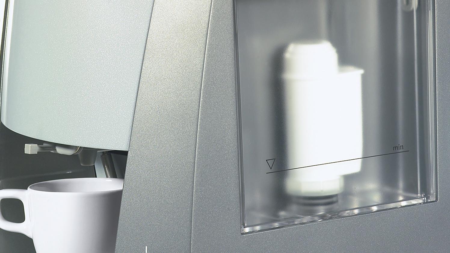 BRITA filter AquaAroma Crema in use close-up